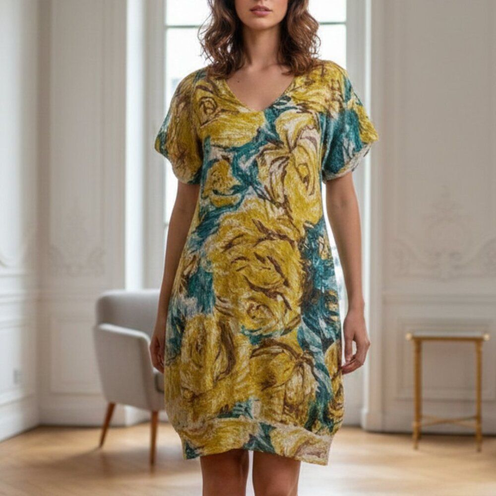 Anthropologie Moth "Brona" Floral Watercolor Sweater Dress – Size Small